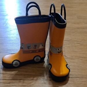 Toddler Animal Bus Yellow Rain Boots